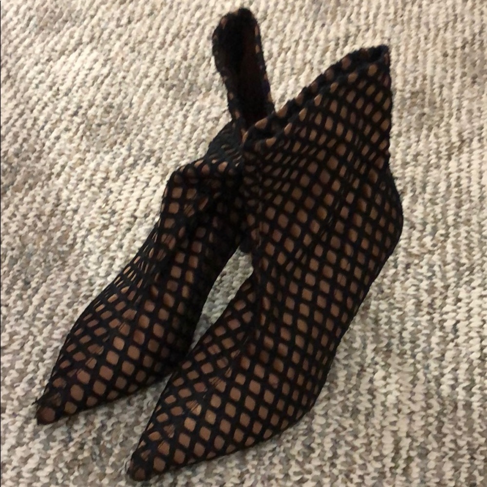 Zara kitten heal sock shoes